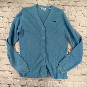 Vintage Lacoste Haymaker Blue Cardigan Sweater Size 38 Medium  H